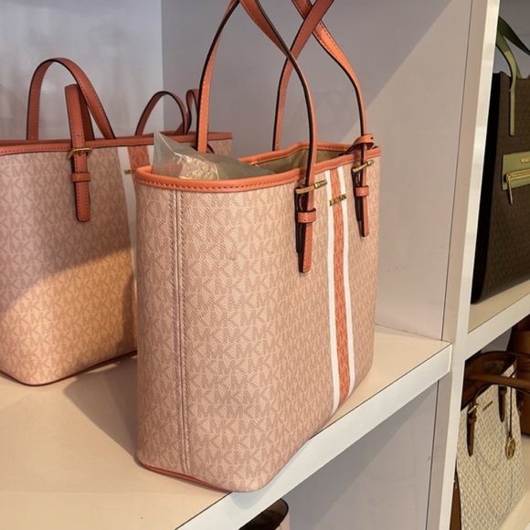 Michael Kors Jet Set Travel Medium Carryall Tote Sherbert Multi - Picture 10 of 16